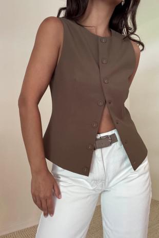 Button Down Sleeveless Vest
