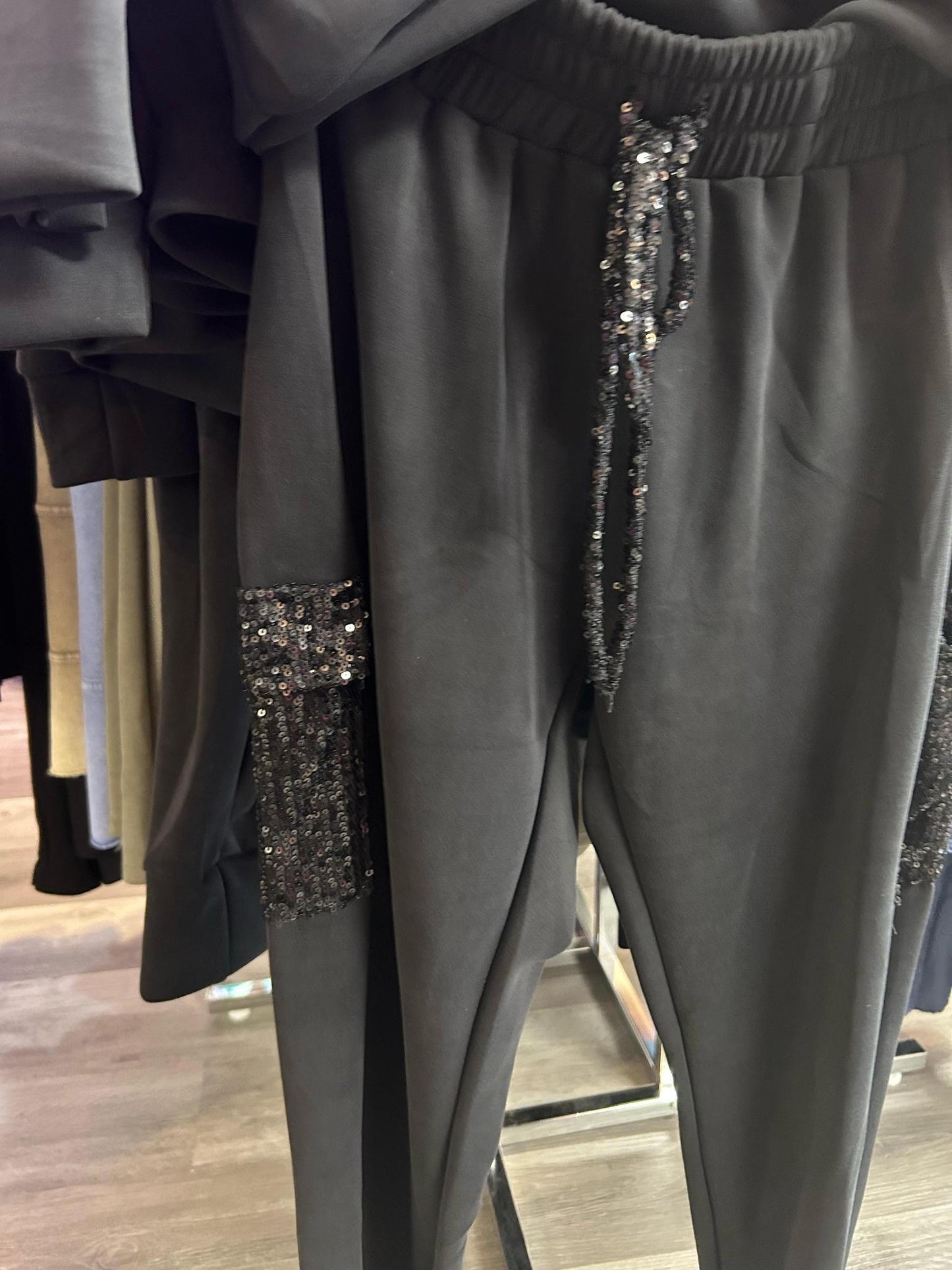 Ariella Sequin Detail Sweatpants