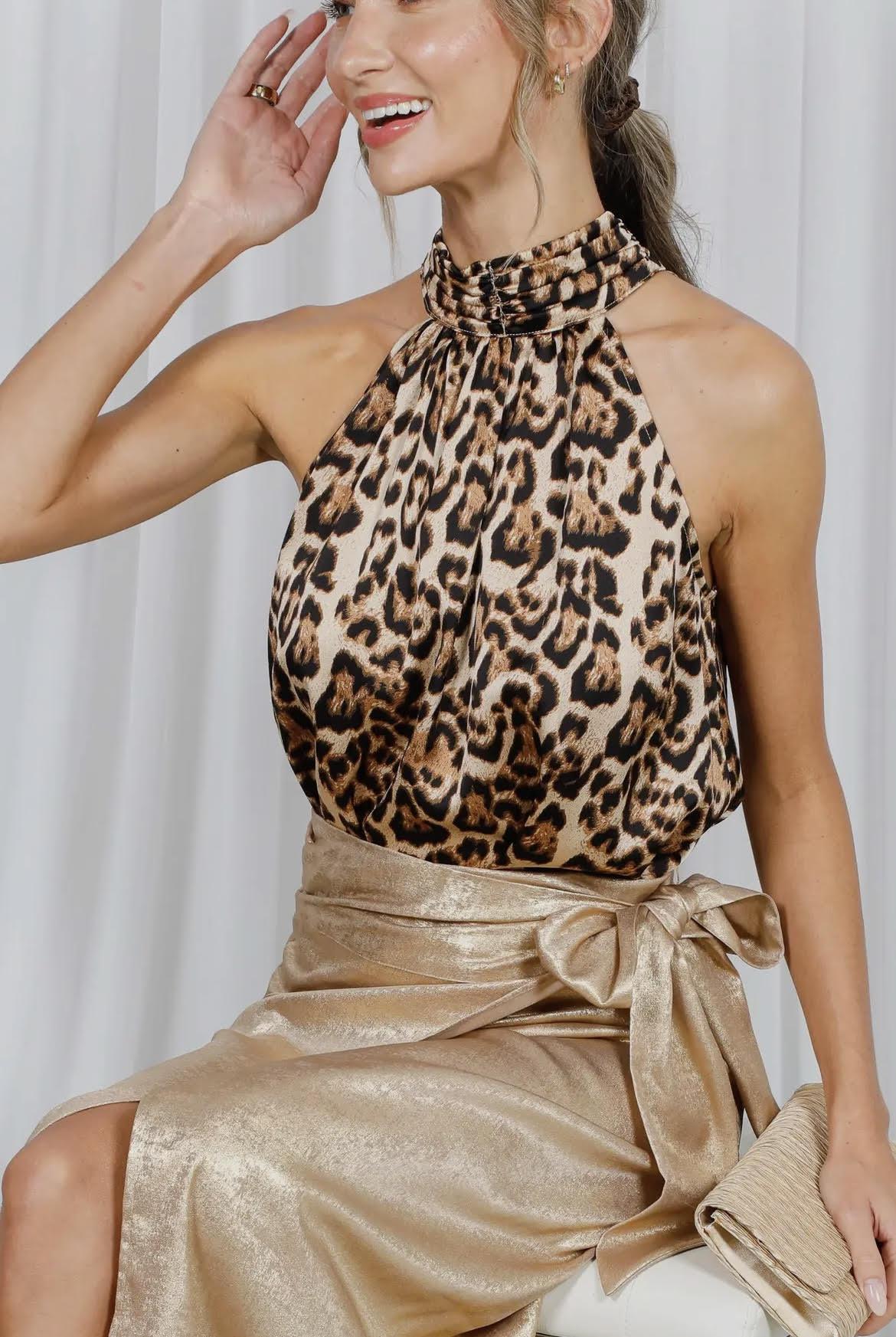 Halter Top Neck Tie Bluse