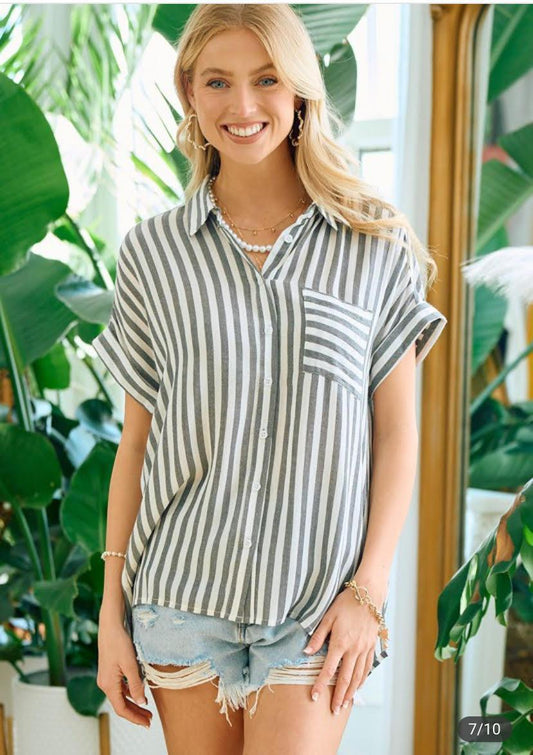 Striped Button Down Shirt