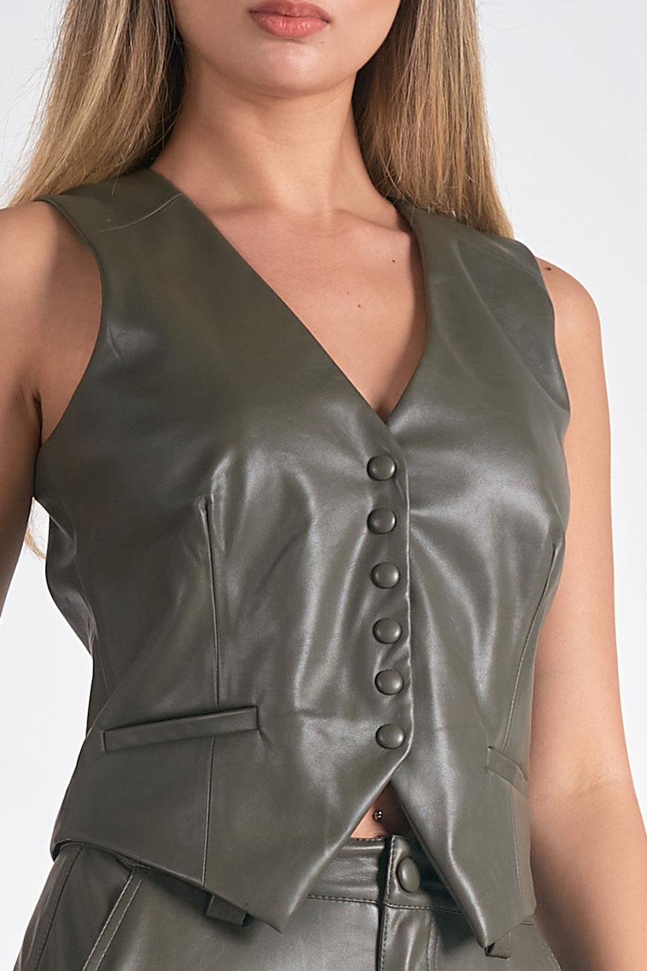 Faux Leather Vest