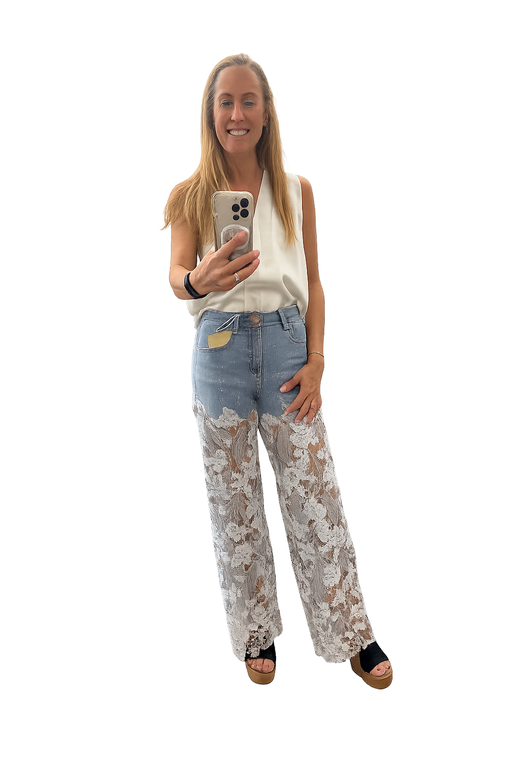 Lace Bottom Jeans