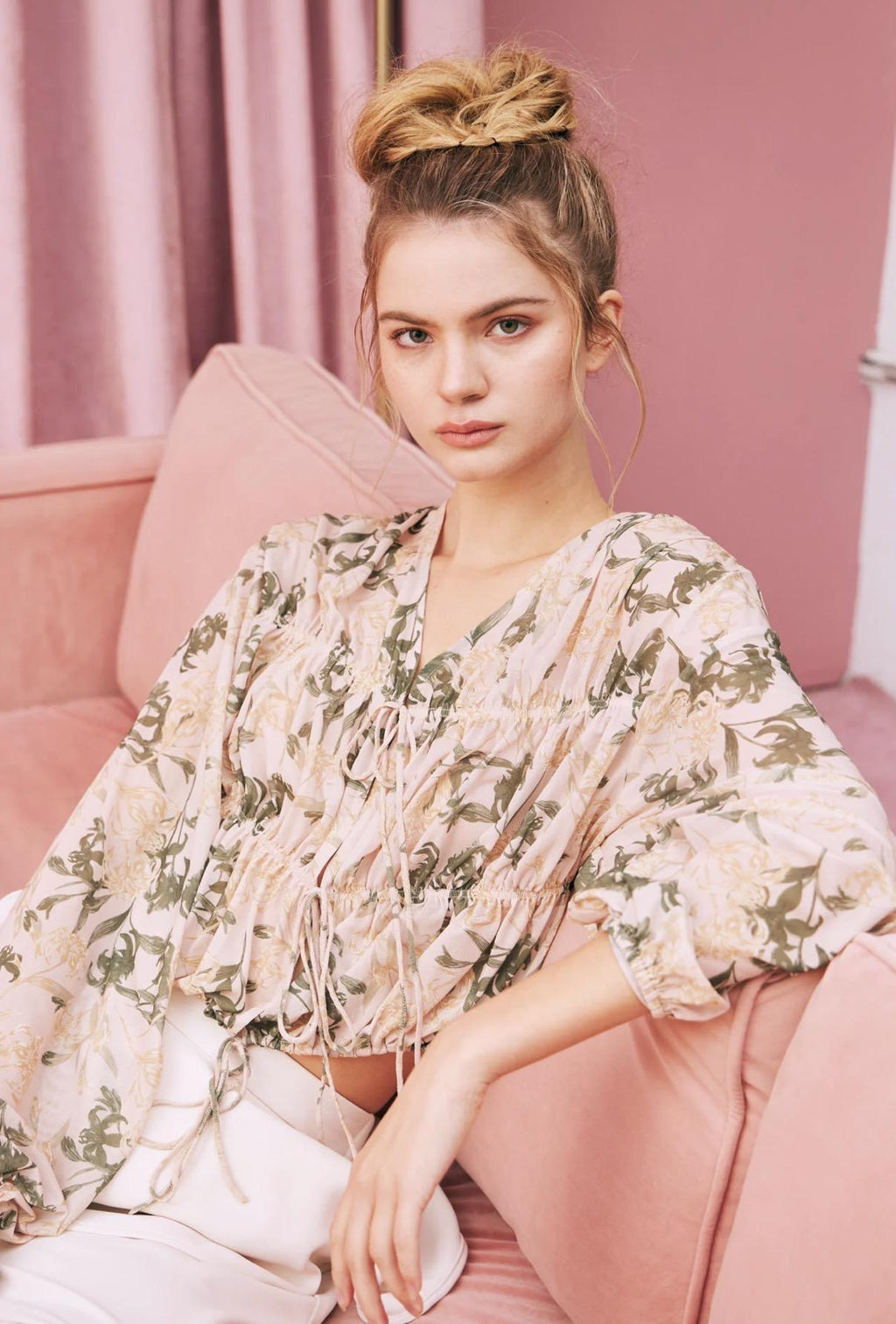 Sheer Floral Blouse