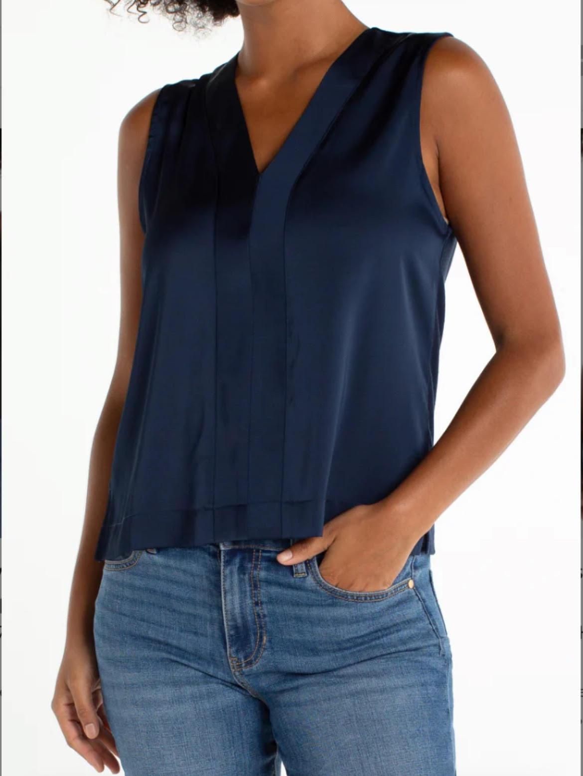 Sleeveless Satin Tank