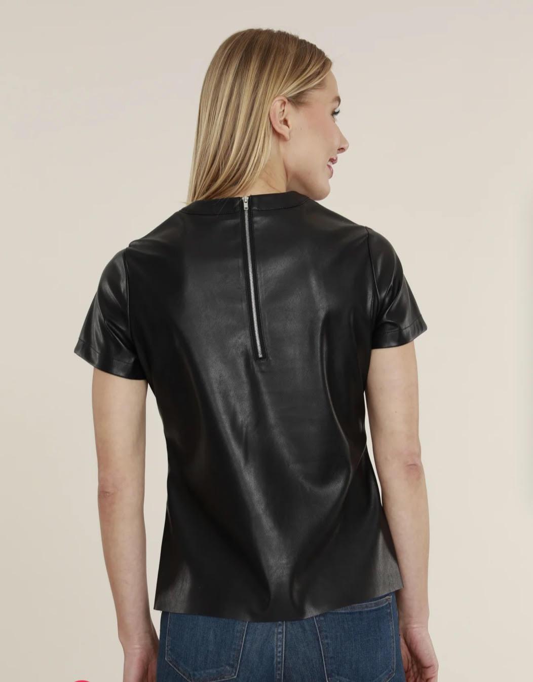 Faux Leather T-Shirt