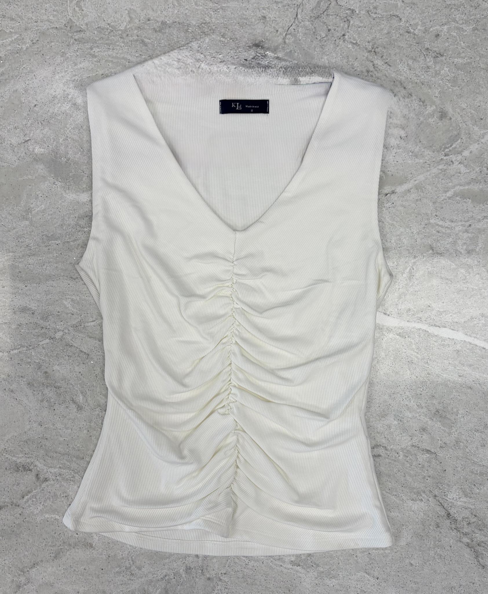V-Neck Center Ruched Top
