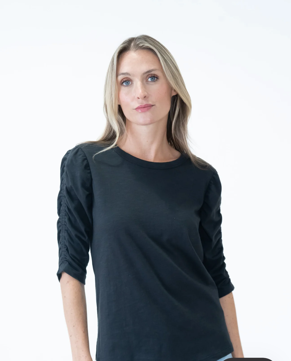 Maria Ruched Sleeve Top