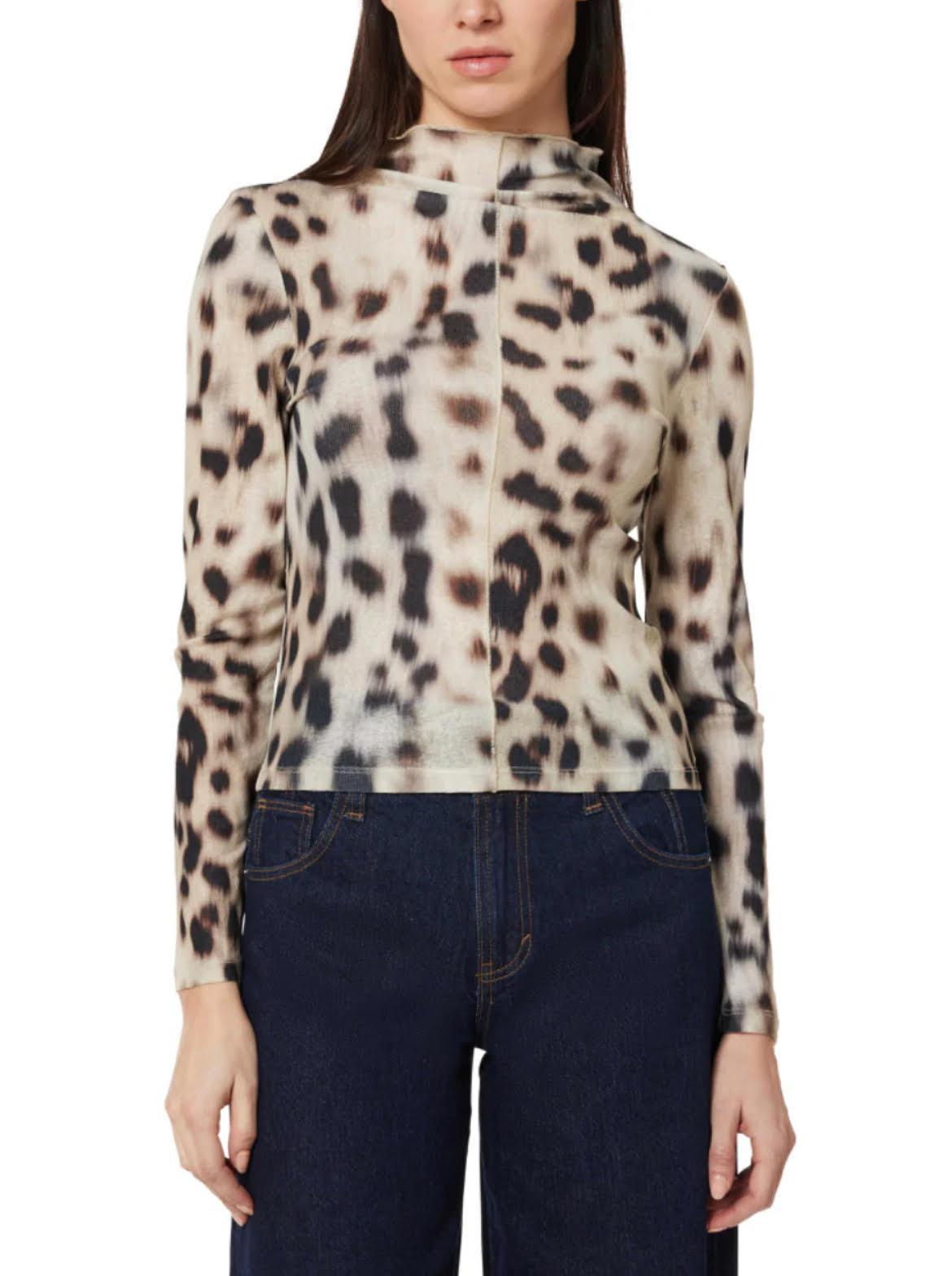 Mesh LS Mock Neck Top