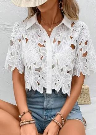 Lace Button Up Top