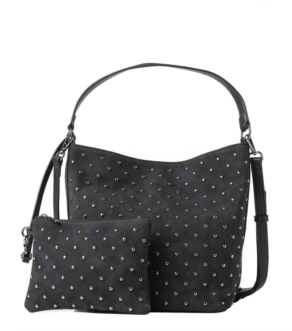 Celine Suede Studded Shoulder Bag