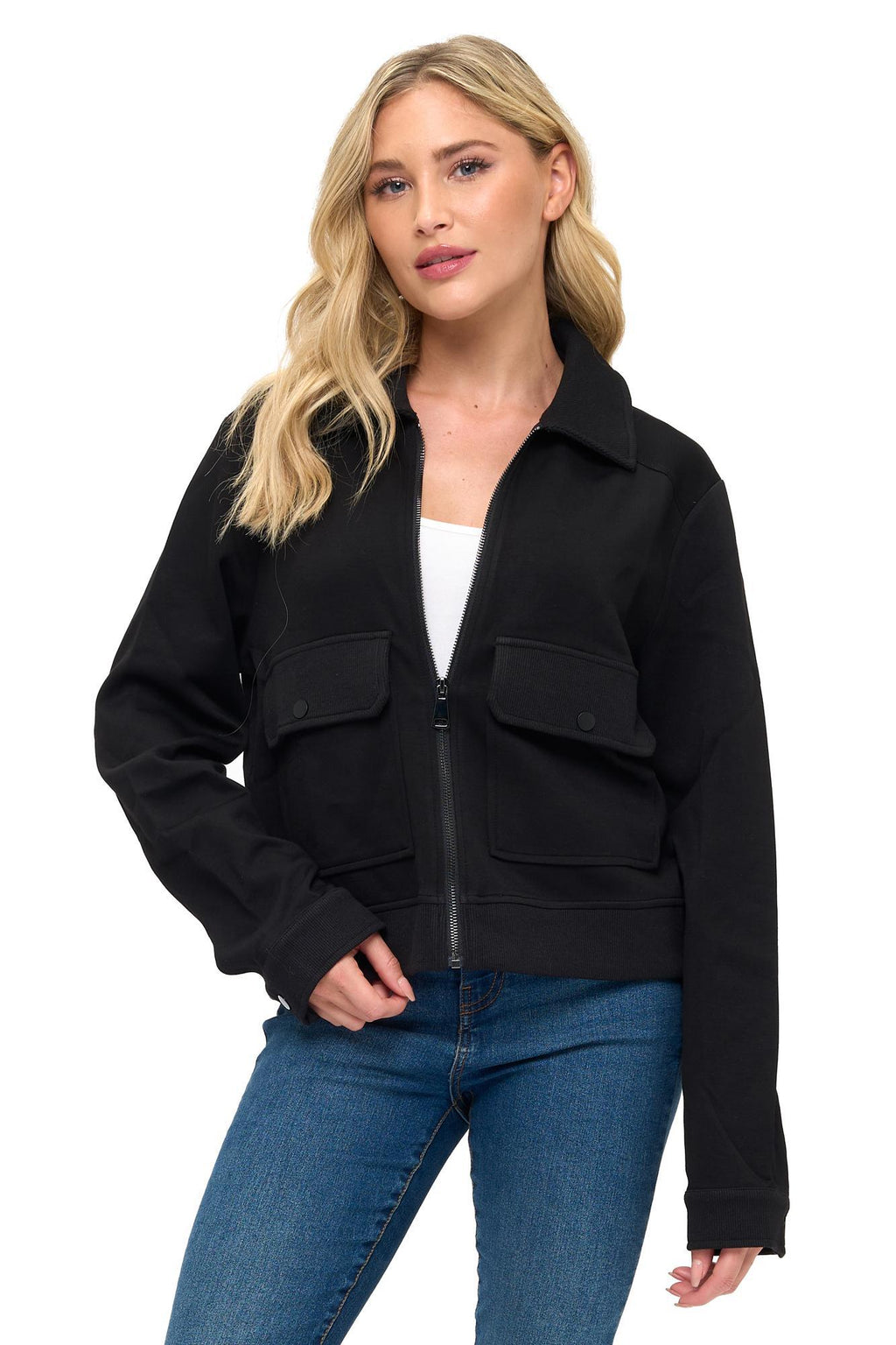 Scuba Jacket with Ribbed Pockets