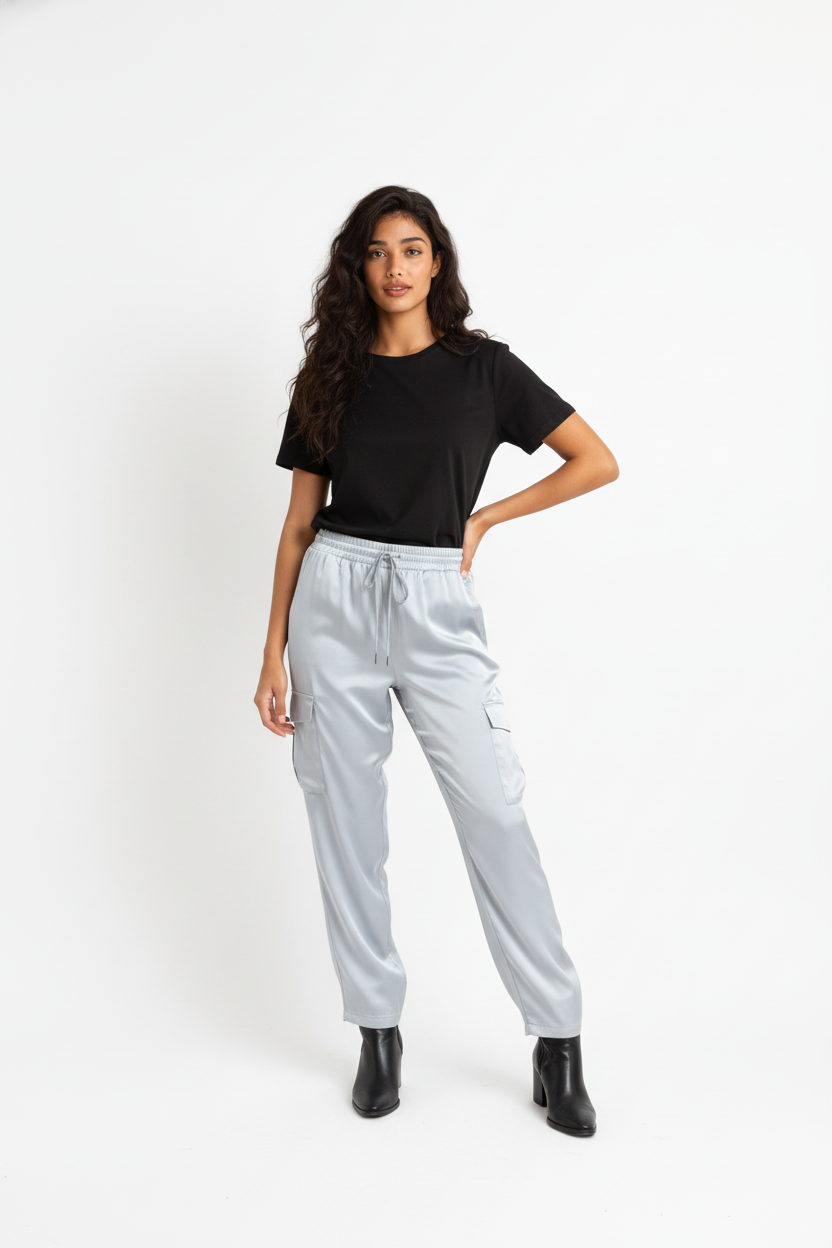 Elsa Satin Cargo Pants