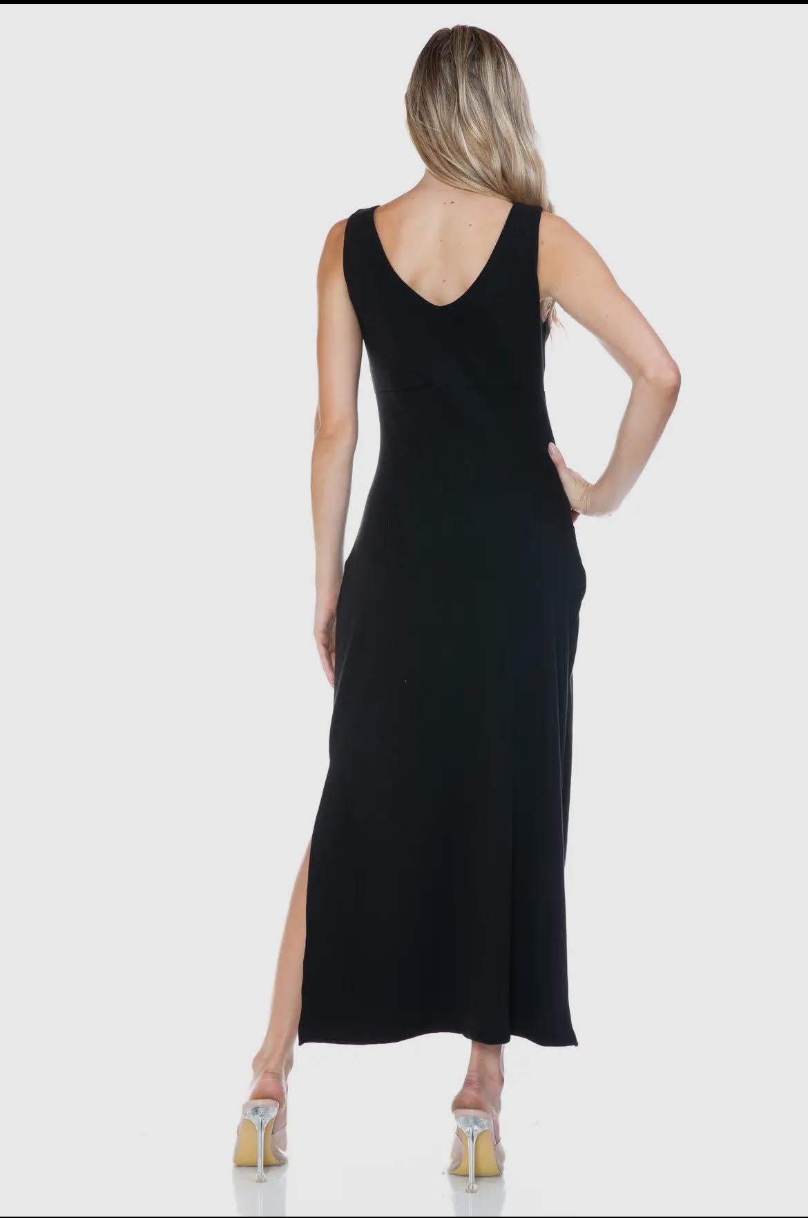 Ribbed Knot Midi Dress