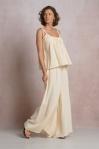 Gauze Smocked Waist Flare Pants