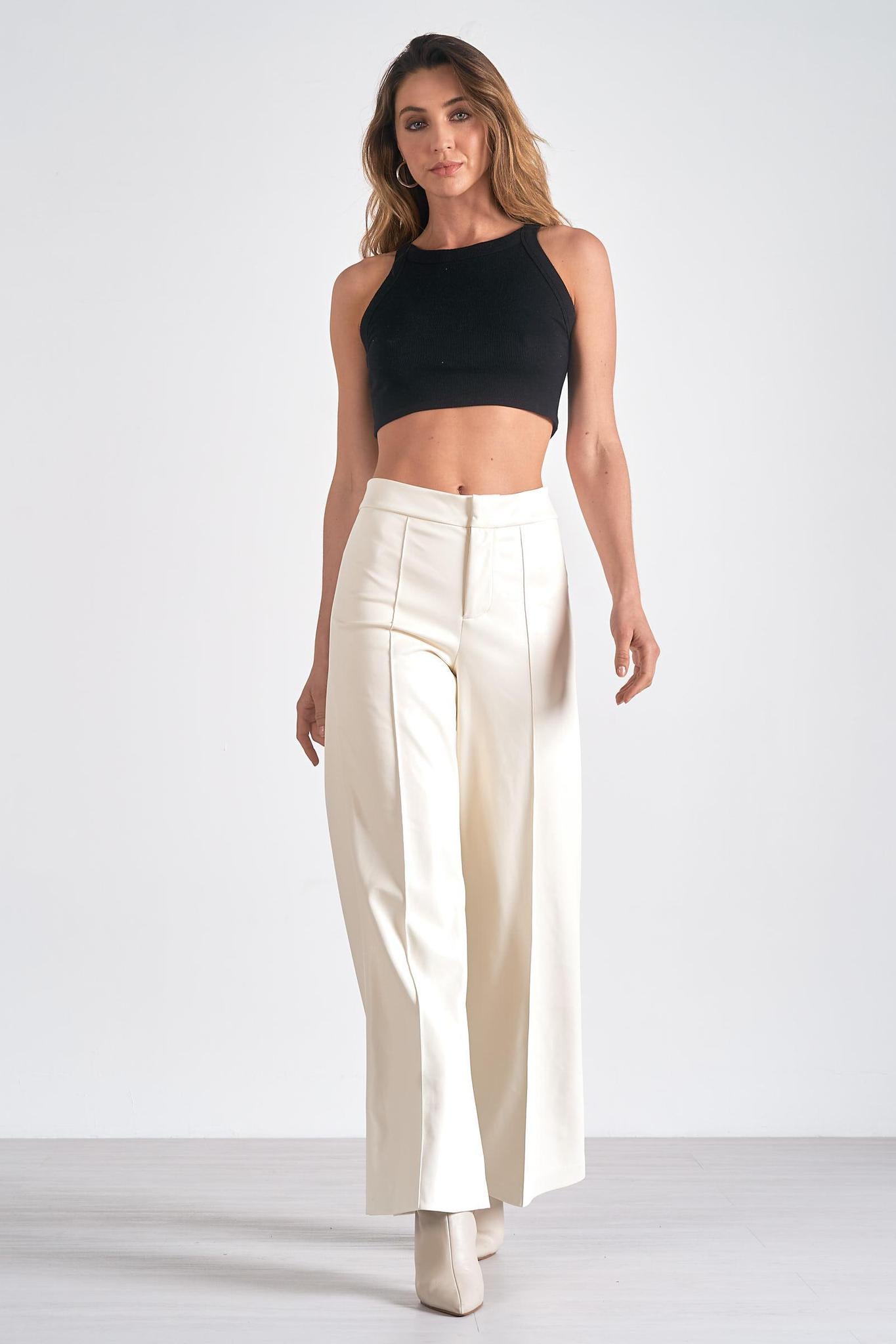 Vienna Faux Leather Flare Pants