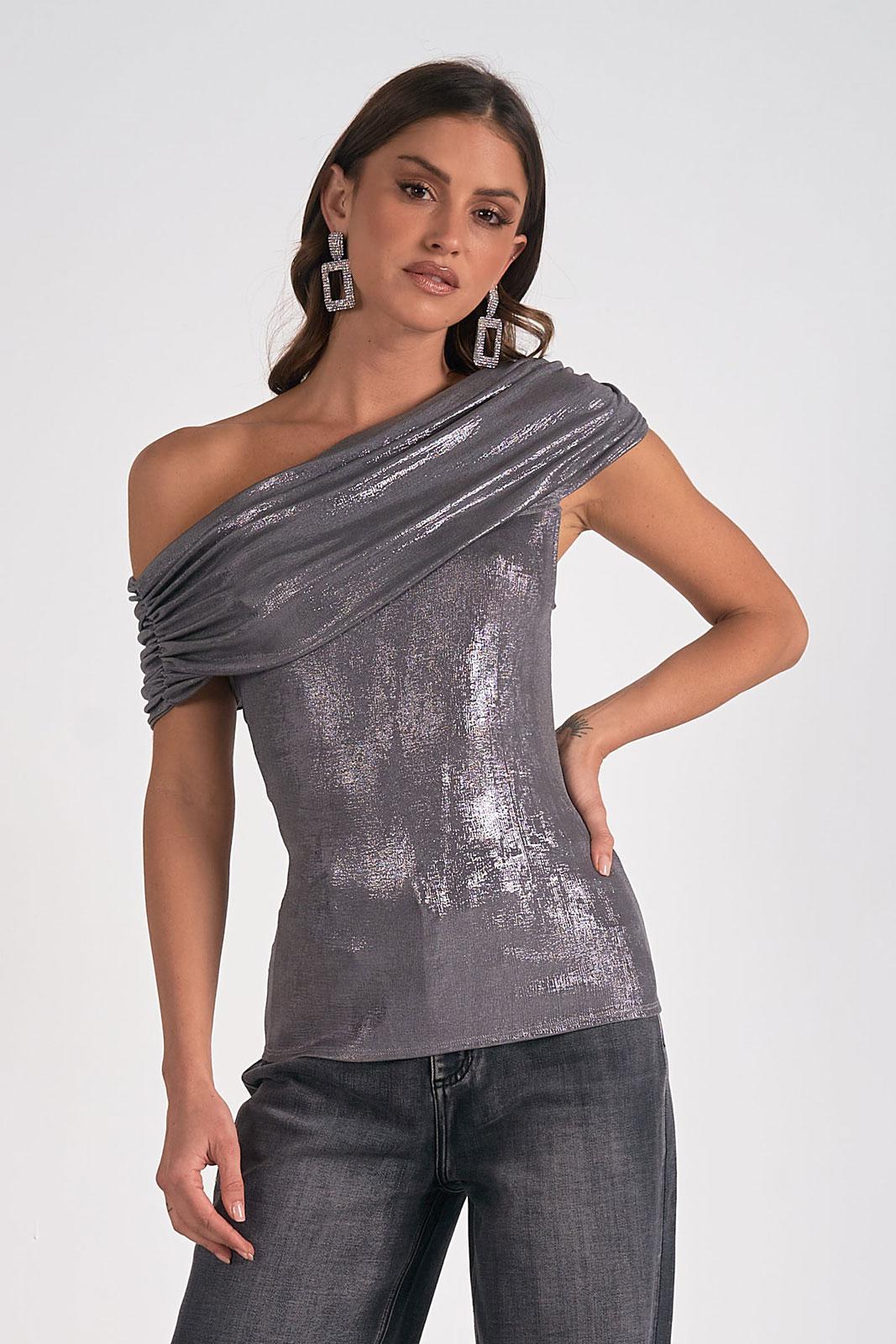 Metallic Off The Shoulder Top