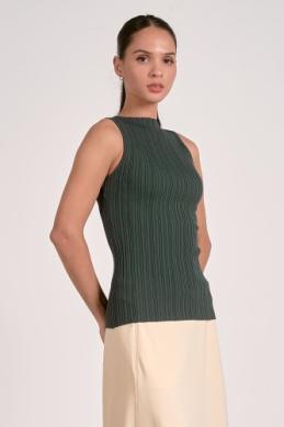 Mock Neck Sleeveless Top