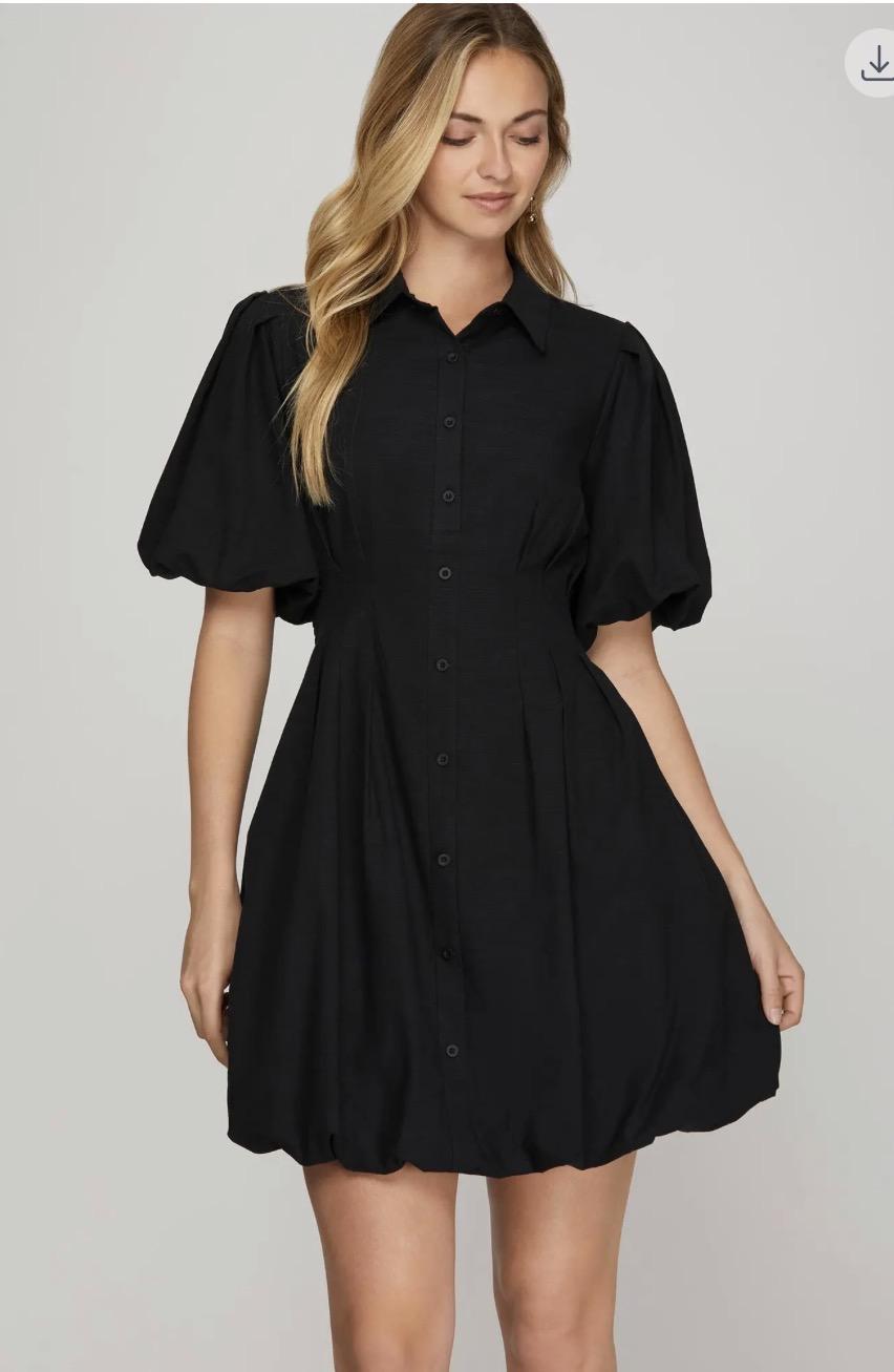 Puff Sleeve Balloon Bottom Dress