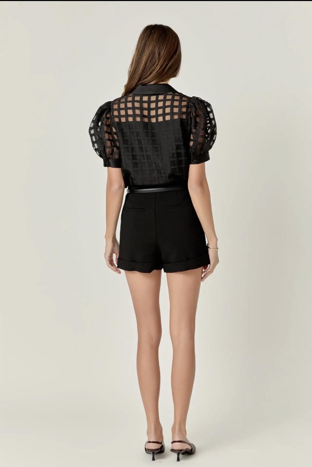 Organza Puff Sleeve Blouse
