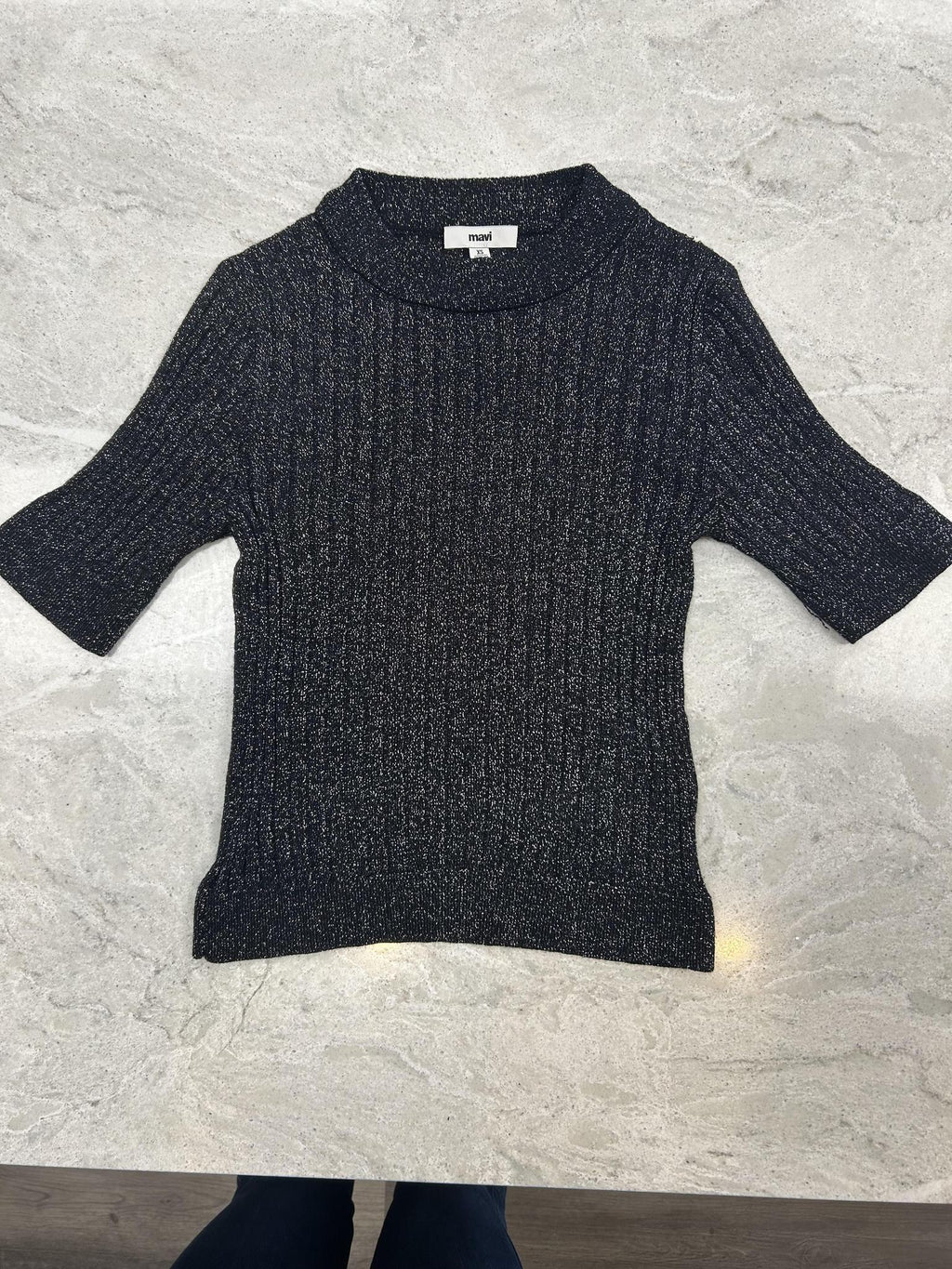 Lurex Short Sleeve Sweater