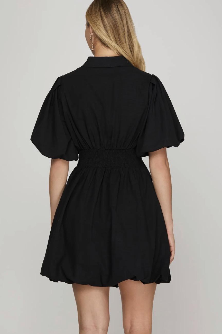 Puff Sleeve Balloon Bottom Dress