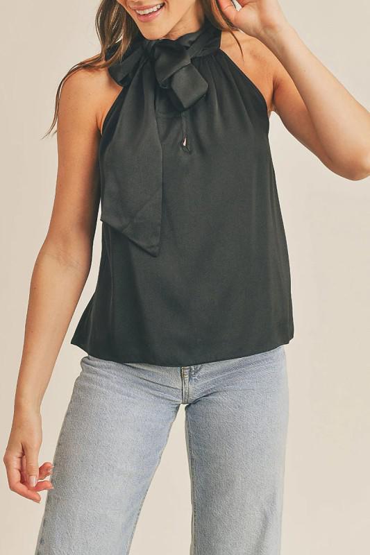 Satin Tie Halter Top