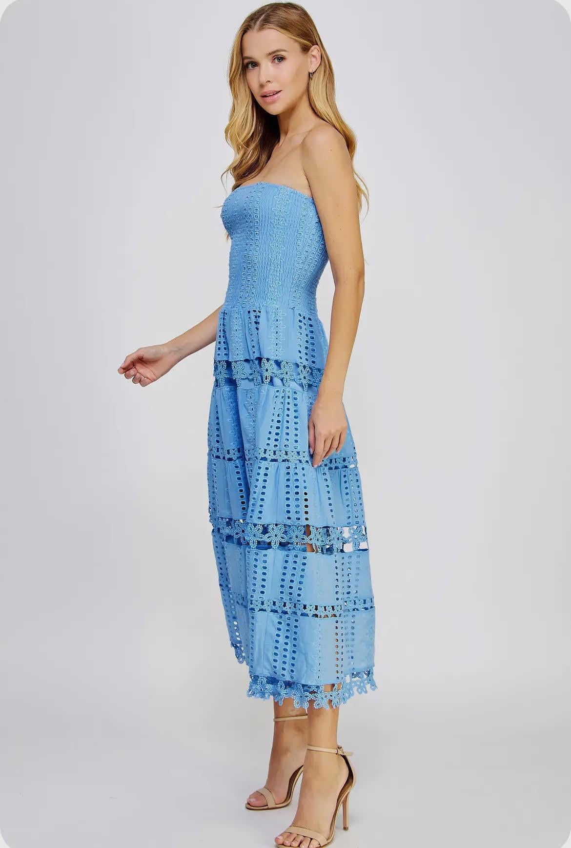 Strapless Eyelet Dress