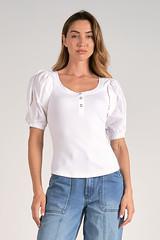 Henley Puff Sleeve Top