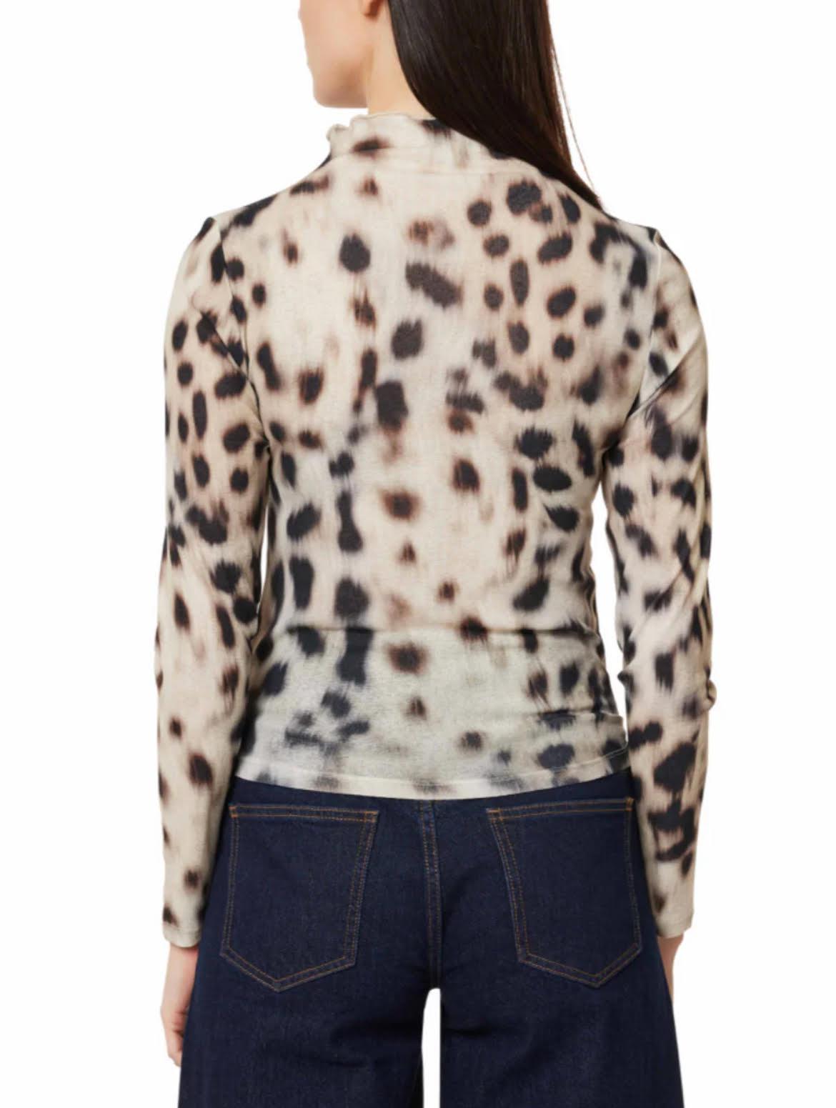 Mesh LS Mock Neck Top