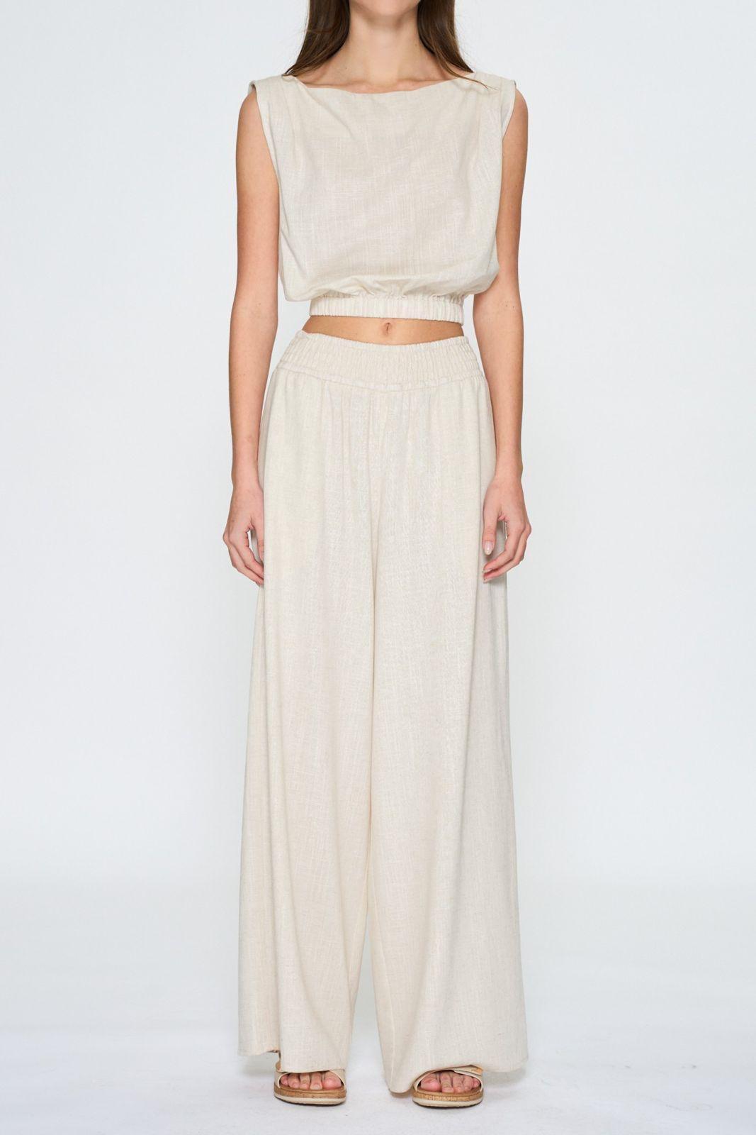 Boat Neck Linen Top