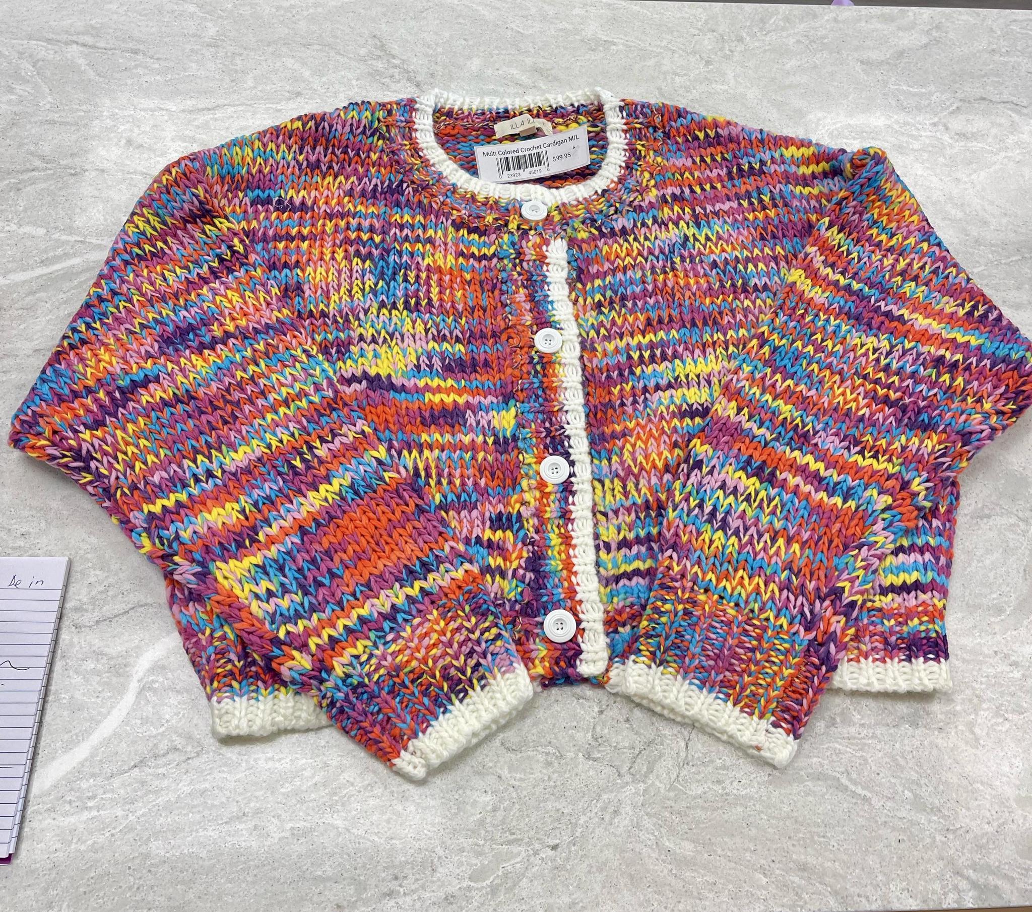 Multi Colored Crochet Cardigan
