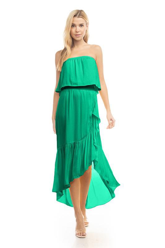 Maxi Hi-Low Strapless Dress