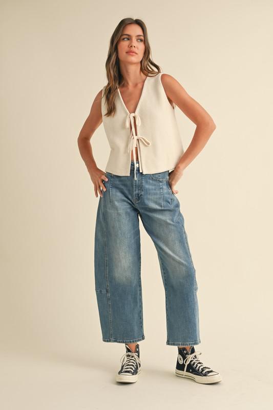 Tie Front Knit Vest