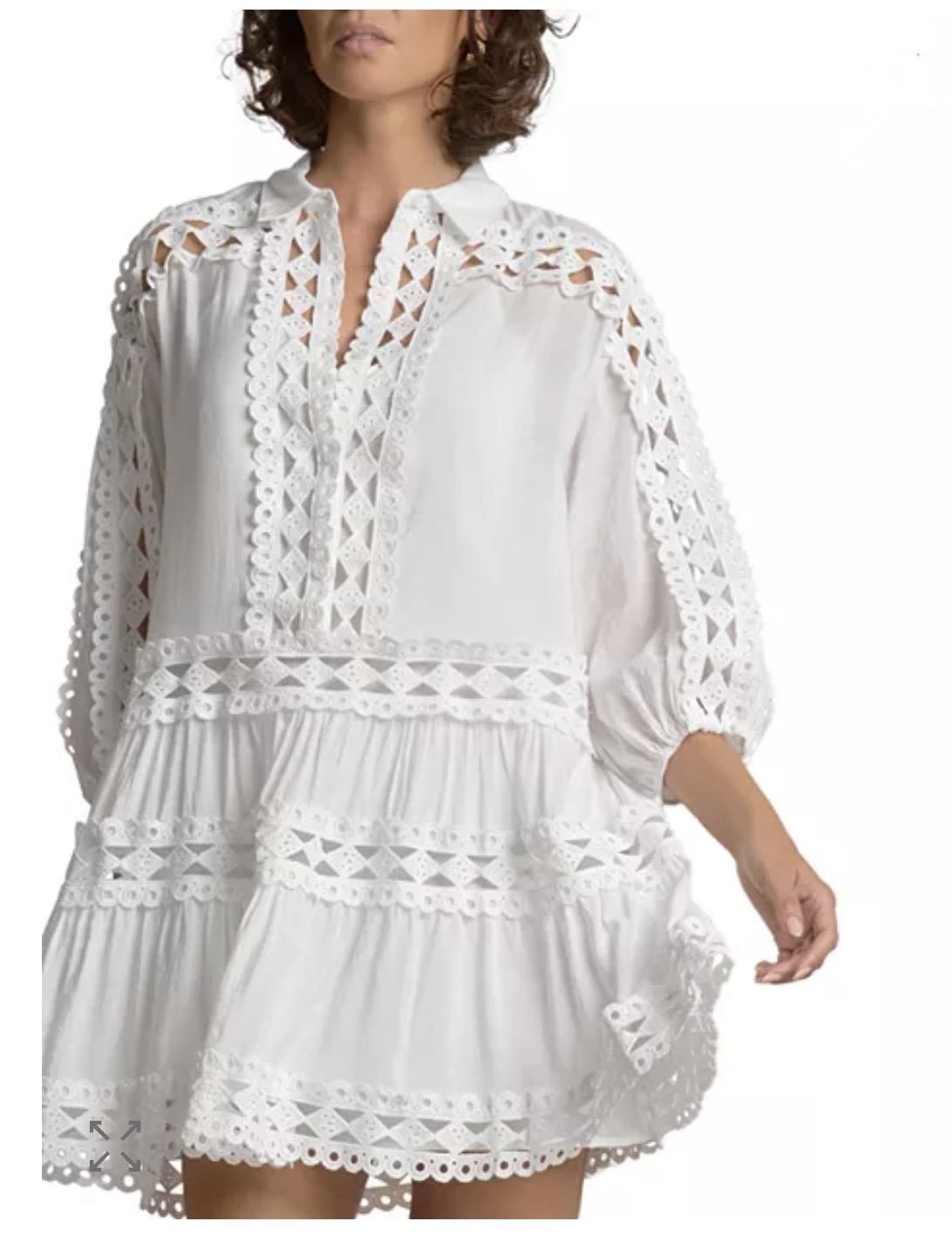 3/4 Sleeve Embroidered Dress