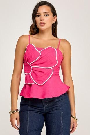 Sleeveless Flower Peplum Top