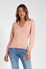 LS V-Neck Frill Top