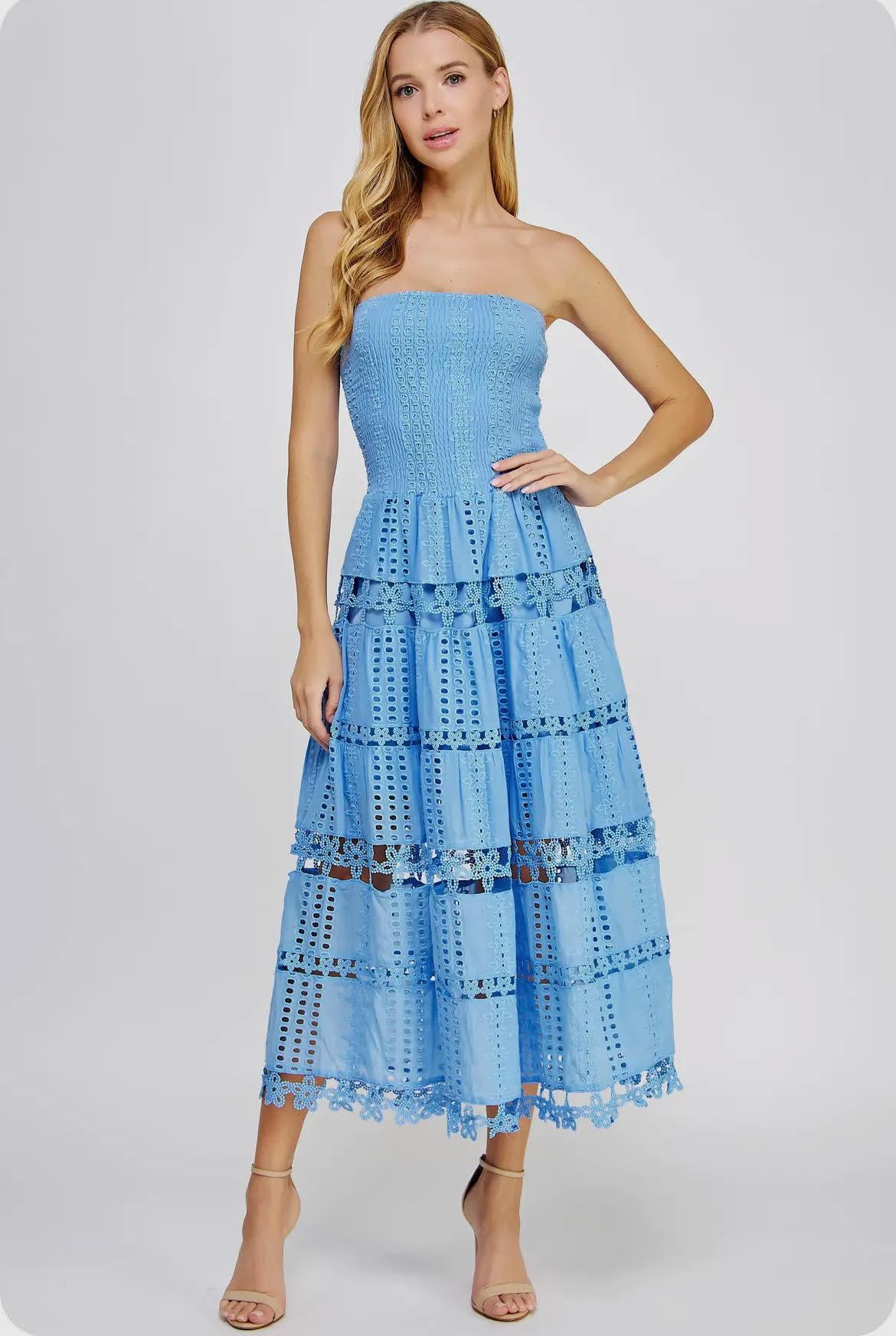 Strapless Eyelet Dress
