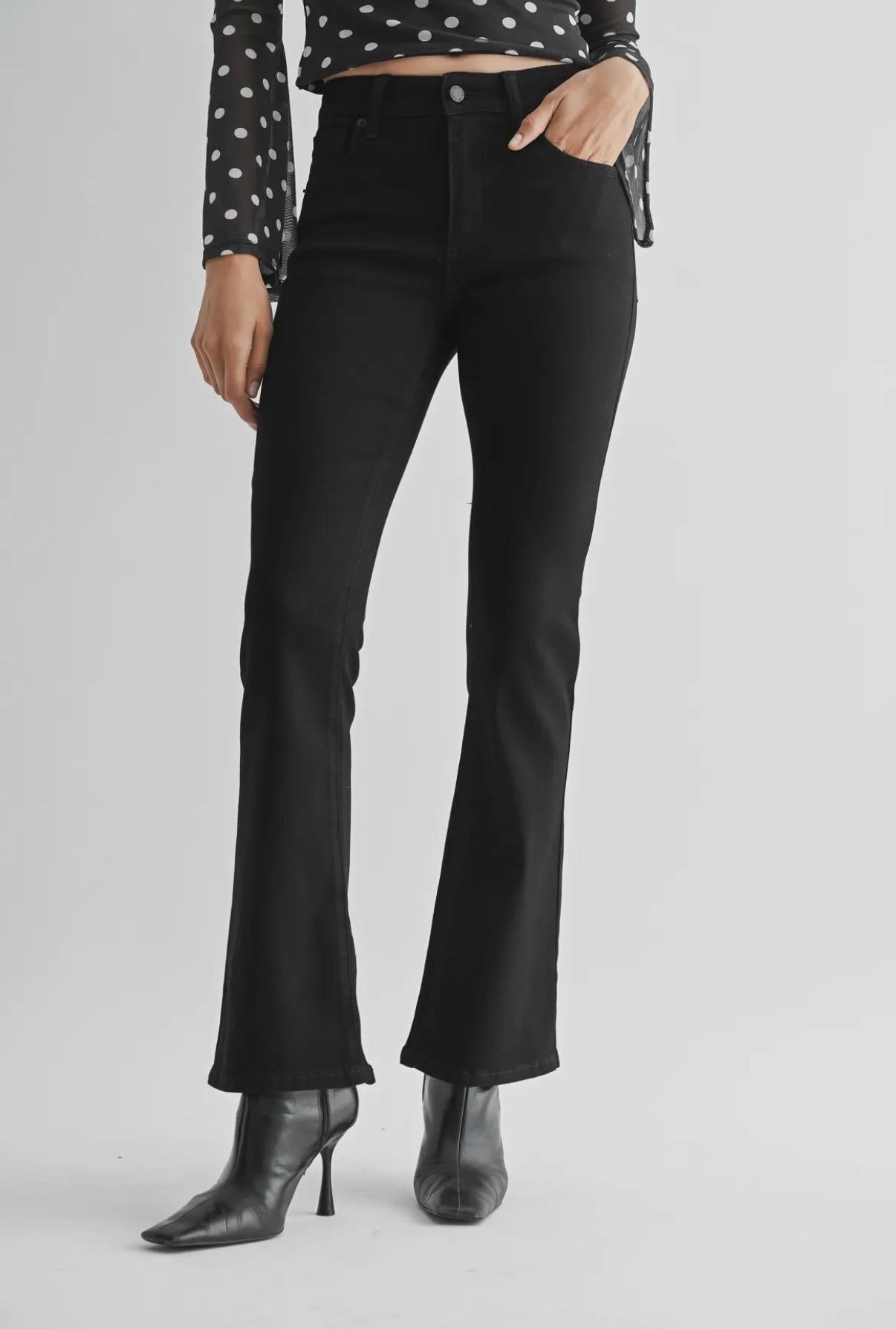 Mid Rise Boot Cut Black Jean