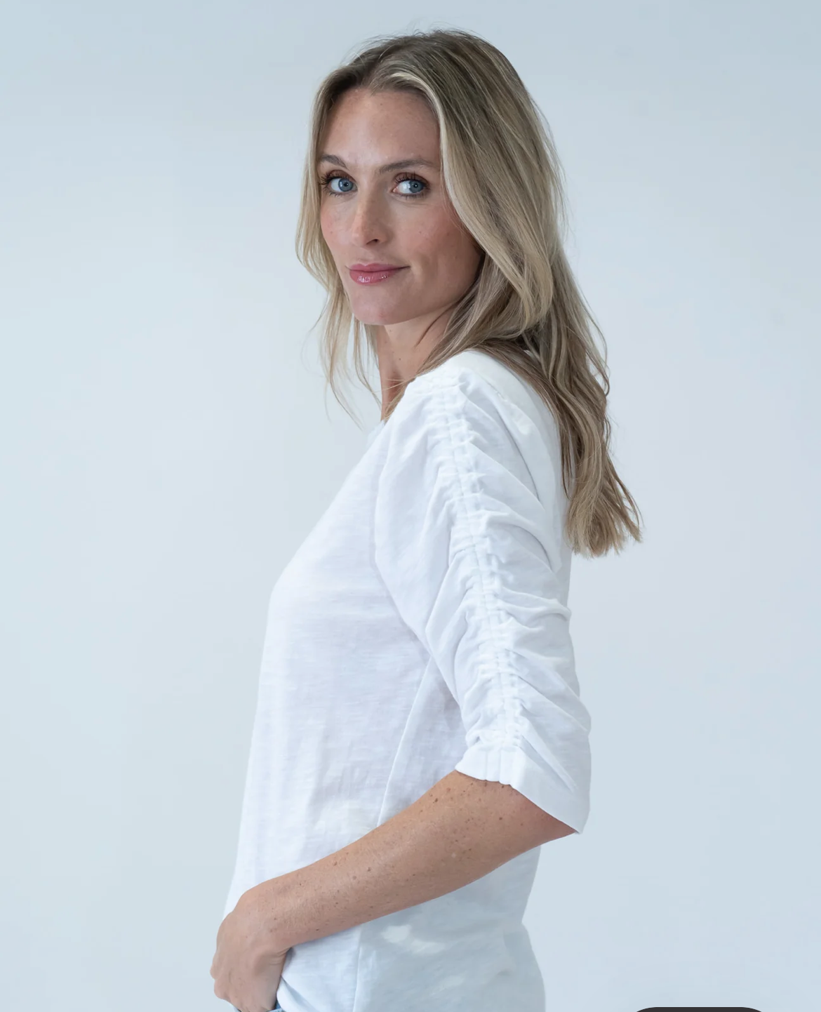 Maria Ruched Sleeve Top