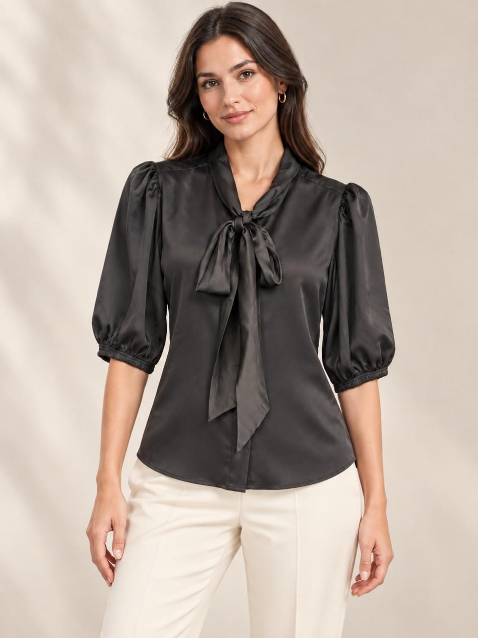 Puff Sleeve Tie Top