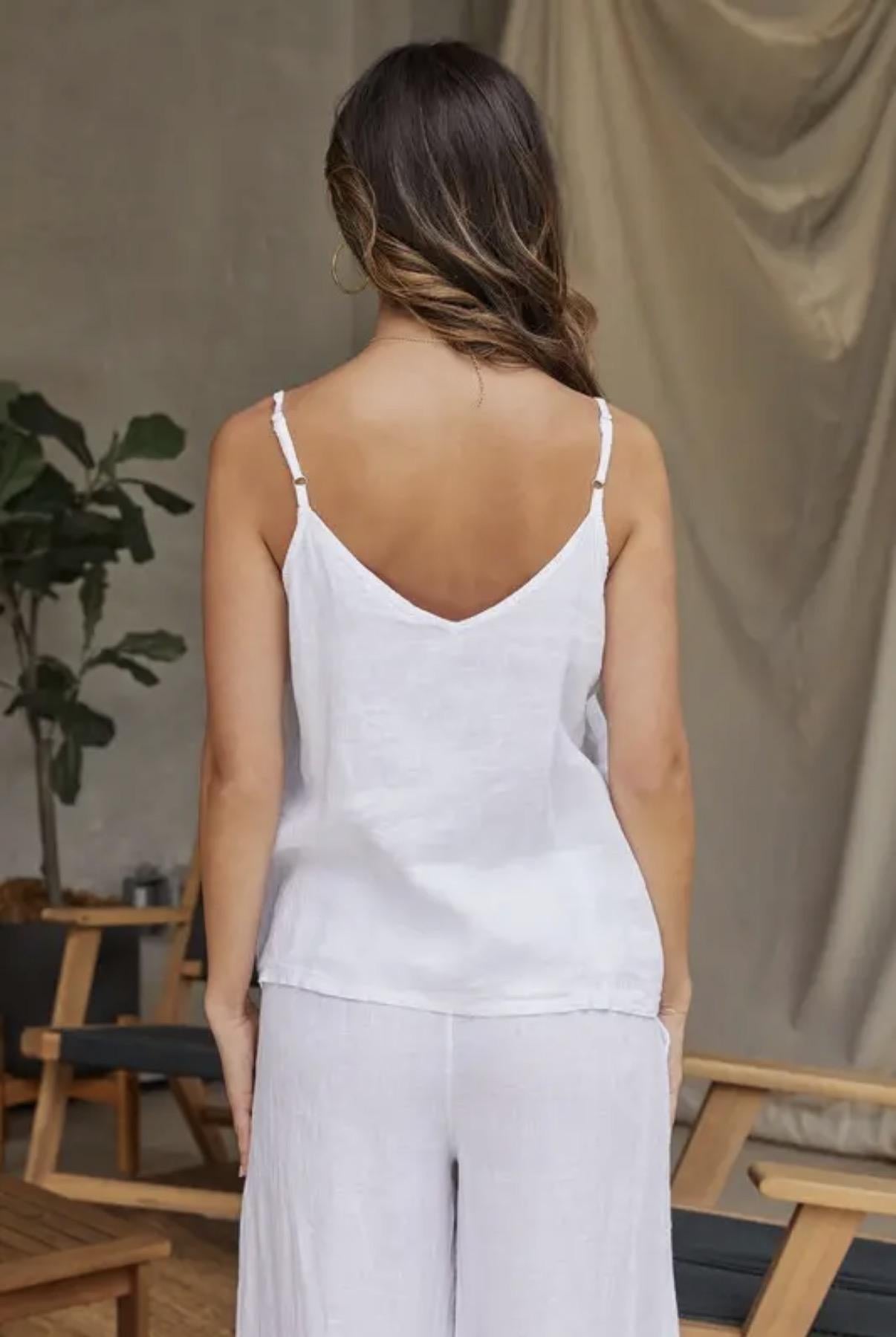Linen Lace Trim Cami