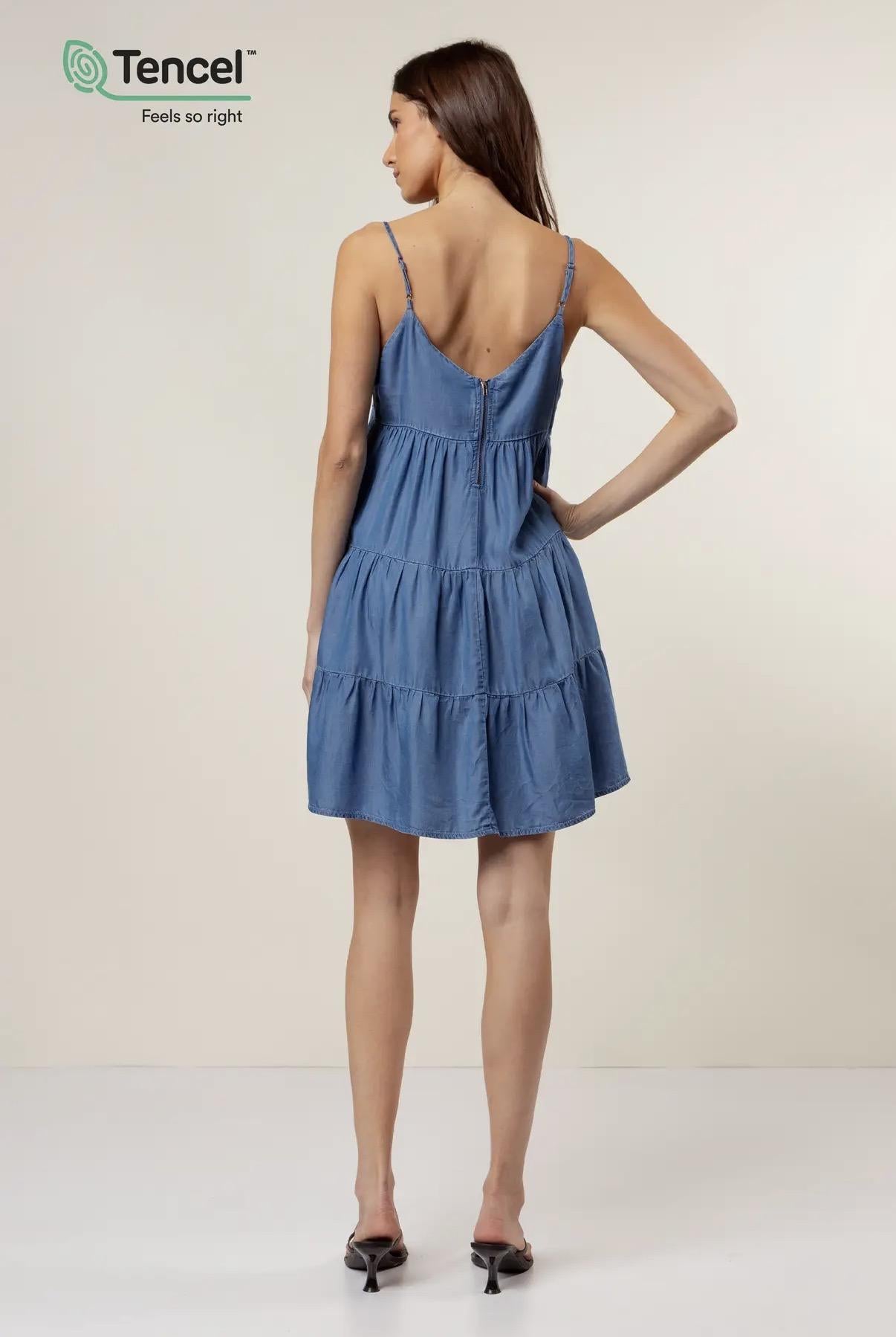 Tencel Tiered Babydoll Dress