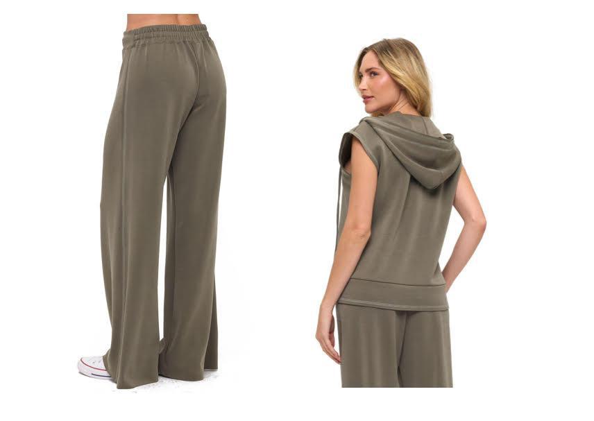 Raw Edge Wide Leg Sweatpants