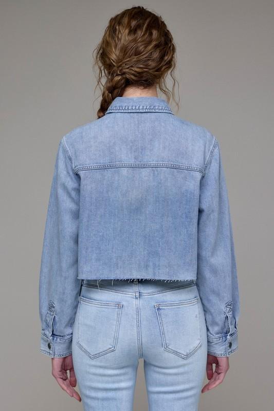 Vintage Wash Cropped Denim Shirt