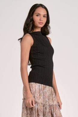 Mock Neck Sleeveless Top
