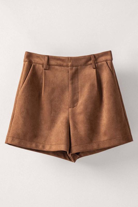 Suede Tailored Shorts