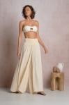 Gauze Smocked Waist Flare Pants