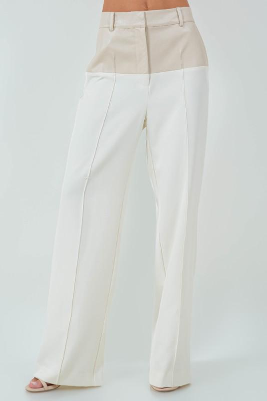 Contrast PU Trouser