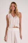 Lace Button up Tank Top