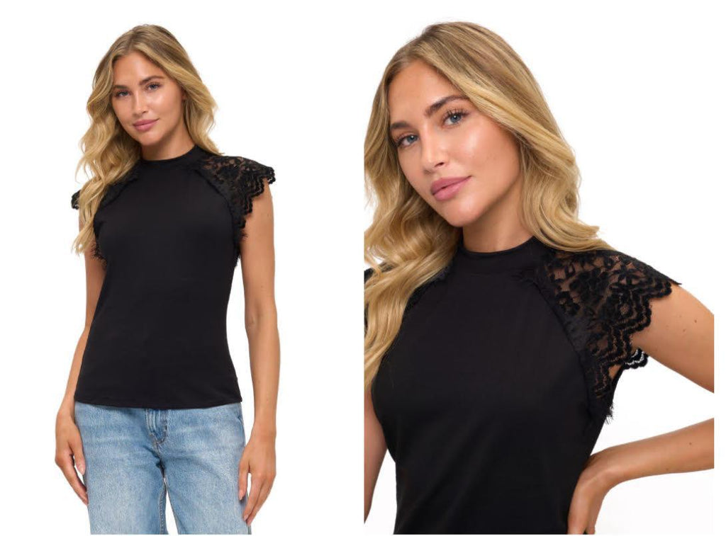 Lace Crew Neck Top
